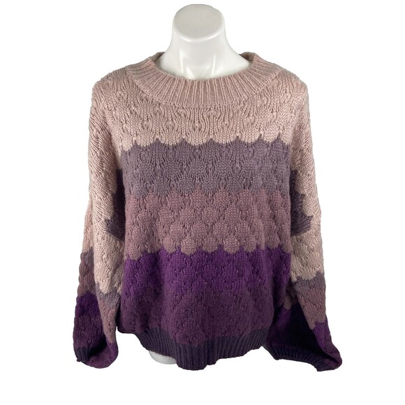 Listicle Sweaters - Listicle Women Large Knit Sweater Purple Shades Casual Mid Weight NWT